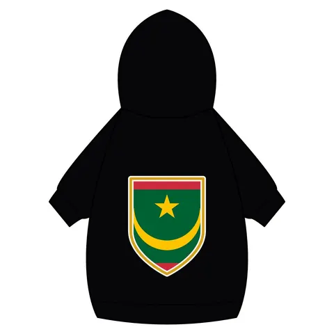 Mauritania Green Gold Crescent Pet Hoodie — back_dtf view