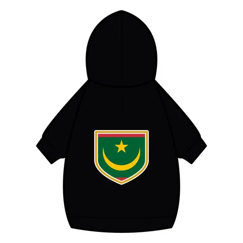 Mauritania Green Gold Crescent Pet Hoodie — back_dtf view