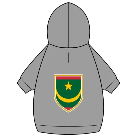 Mauritania Green Gold Crescent Pet Hoodie — back_dtf view