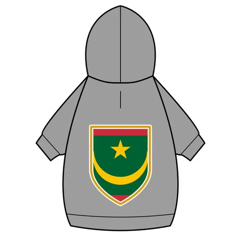 Mauritania Green Gold Crescent Pet Hoodie — back_dtf view