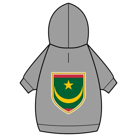Mauritania Green Gold Crescent Pet Hoodie — back_dtf view