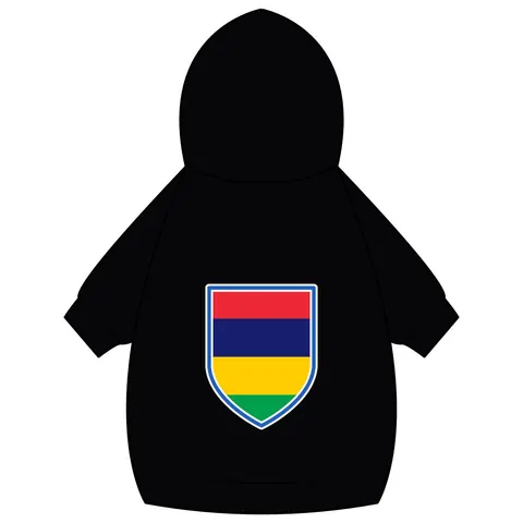 Mauritius Color Bands Pet Hoodie — back_dtf view