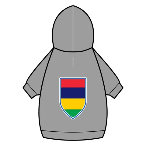 Mauritius Color Bands Pet Hoodie — back_dtf view