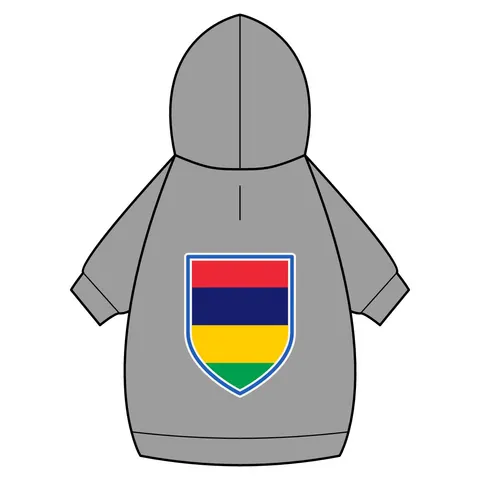 Mauritius Color Bands Pet Hoodie — back_dtf view