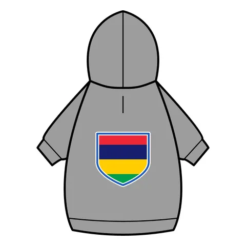 Mauritius Color Bands Pet Hoodie — back_dtf view