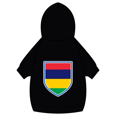 Mauritius Color Bands Pet Hoodie — back_dtf view