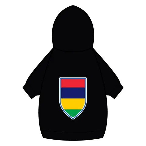 Mauritius Color Bands Pet Hoodie — back_dtf view