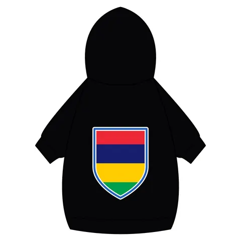 Mauritius Color Bands Pet Hoodie — back_dtf view