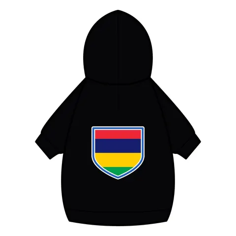 Mauritius Color Bands Pet Hoodie — back_dtf view