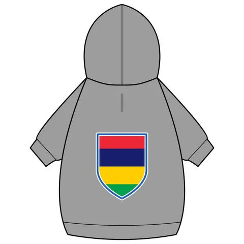 Mauritius Color Bands Pet Hoodie — back_dtf view