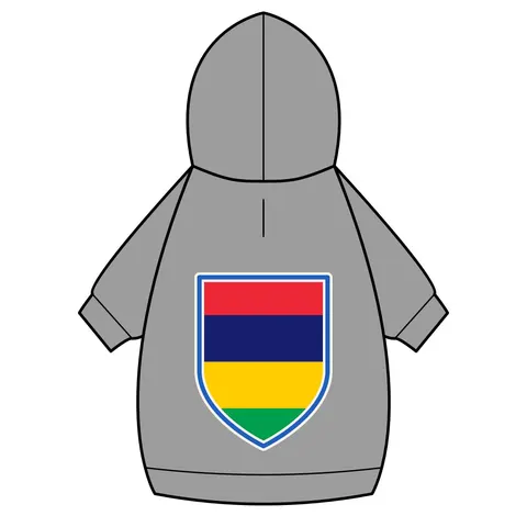 Mauritius Color Bands Pet Hoodie — back_dtf view