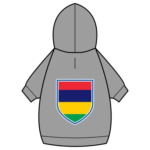 Mauritius Color Bands Pet Hoodie — back_dtf view