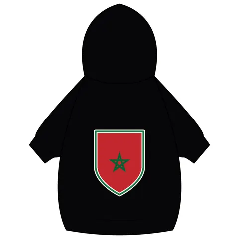 Morocco Red Green Star Pet Hoodie — back_dtf view