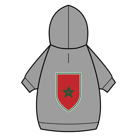 Morocco Red Green Star Pet Hoodie — back_dtf view