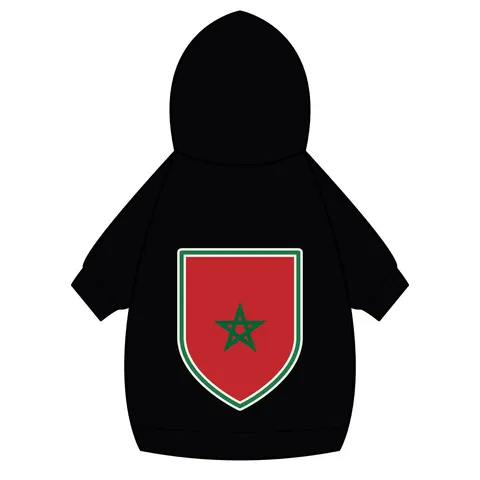 Morocco Red Green Star Pet Hoodie — back_dtf view