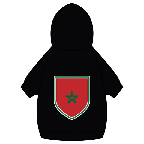 Morocco Red Green Star Pet Hoodie — back_dtf view