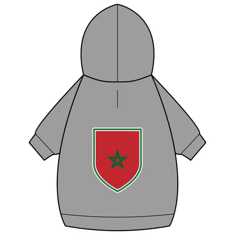 Morocco Red Green Star Pet Hoodie — back_dtf view