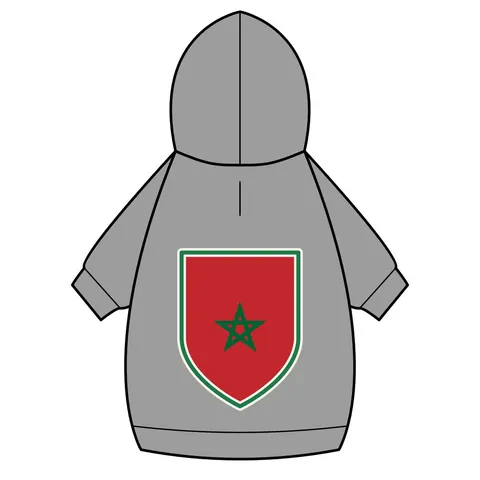 Morocco Red Green Star Pet Hoodie — back_dtf view
