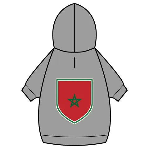 Morocco Red Green Star Pet Hoodie — back_dtf view