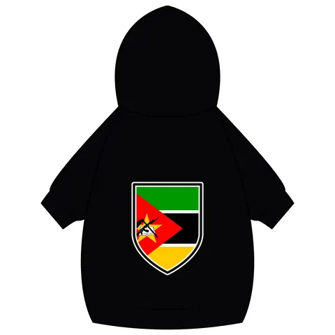 Mozambique Green Black Yellow Pet Hoodie — back_dtf view