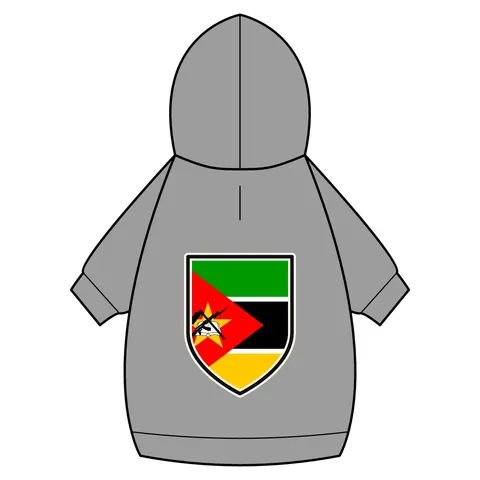 Mozambique Green Black Yellow Pet Hoodie — back_dtf view