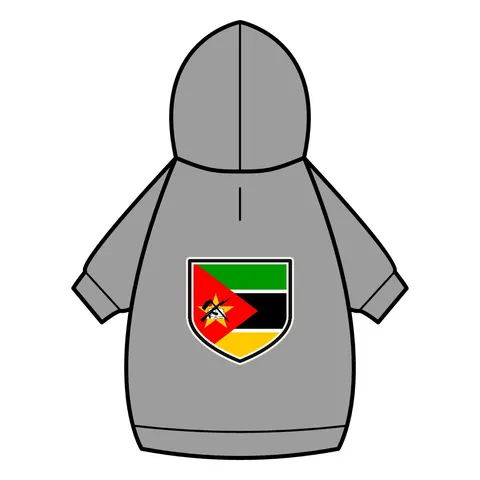 Mozambique Green Black Yellow Pet Hoodie — back_dtf view