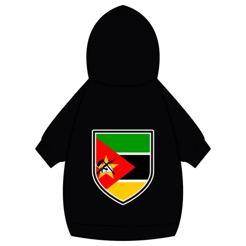 Mozambique Green Black Yellow Pet Hoodie — back_dtf view
