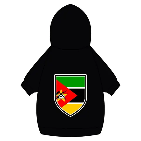 Mozambique Green Black Yellow Pet Hoodie — back_dtf view