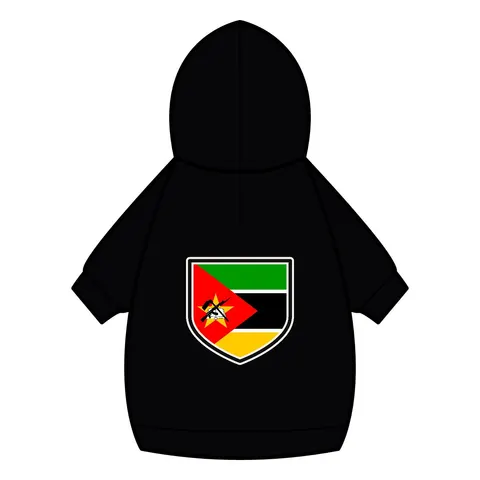 Mozambique Green Black Yellow Pet Hoodie — back_dtf view
