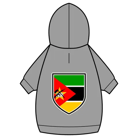 Mozambique Green Black Yellow Pet Hoodie — back_dtf view