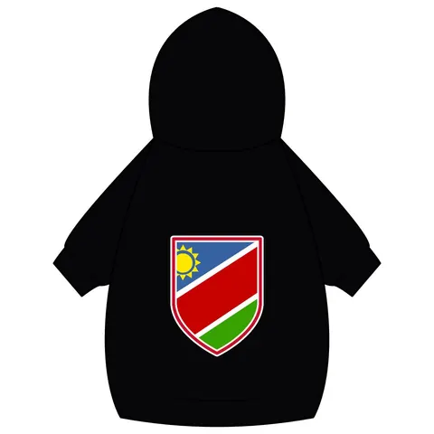 Namibia Diagonal Blue Red Green Pet Hoodie — back_dtf view