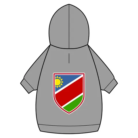 Namibia Diagonal Blue Red Green Pet Hoodie — back_dtf view