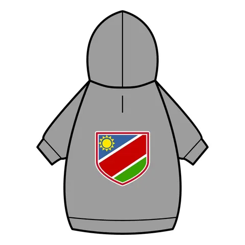 Namibia Diagonal Blue Red Green Pet Hoodie — back_dtf view