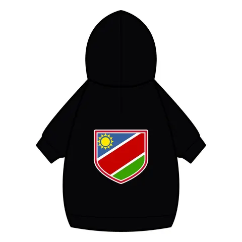 Namibia Diagonal Blue Red Green Pet Hoodie — back_dtf view