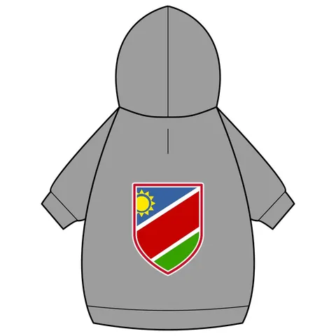 Namibia Diagonal Blue Red Green Pet Hoodie — back_dtf view