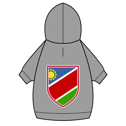 Namibia Diagonal Blue Red Green Pet Hoodie — back_dtf view