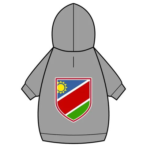 Namibia Diagonal Blue Red Green Pet Hoodie — back_dtf view