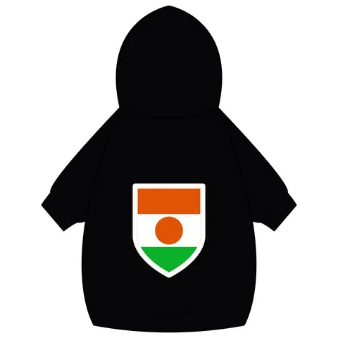 Niger Orange White Green Circle Pet Hoodie — back_dtf view