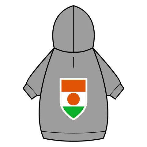 Niger Orange White Green Circle Pet Hoodie — back_dtf view