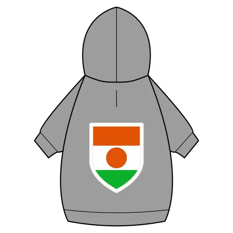 Niger Orange White Green Circle Pet Hoodie — back_dtf view