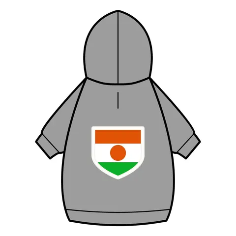Niger Orange White Green Circle Pet Hoodie — back_dtf view