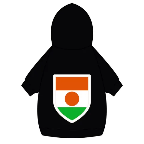 Niger Orange White Green Circle Pet Hoodie — back_dtf view
