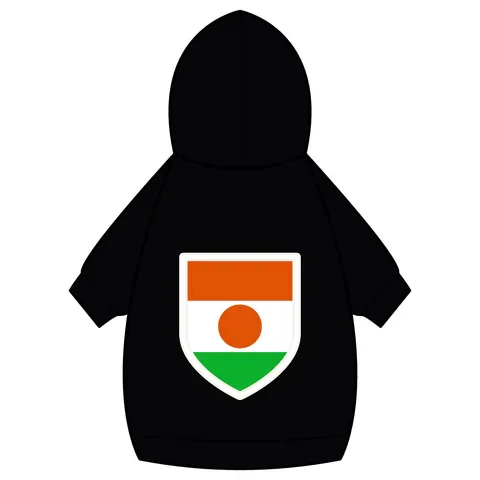 Niger Orange White Green Circle Pet Hoodie — back_dtf view