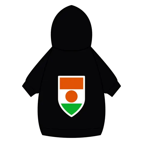 Niger Orange White Green Circle Pet Hoodie — back_dtf view