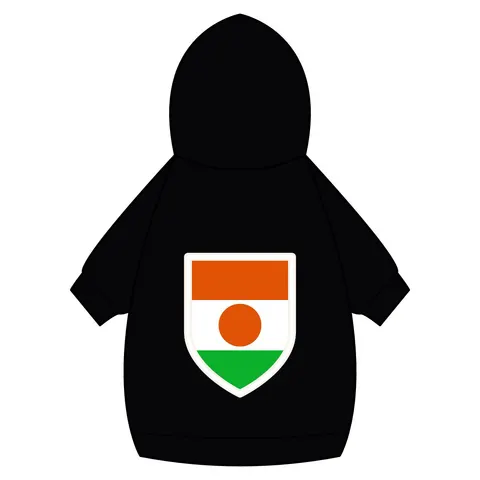 Niger Orange White Green Circle Pet Hoodie — back_dtf view