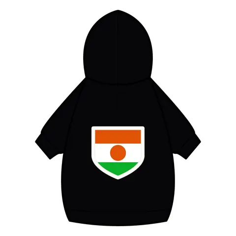 Niger Orange White Green Circle Pet Hoodie — back_dtf view