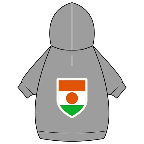 Niger Orange White Green Circle Pet Hoodie — back_dtf view