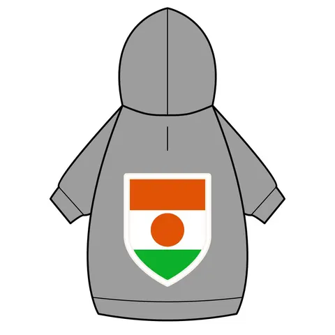 Niger Orange White Green Circle Pet Hoodie — back_dtf view