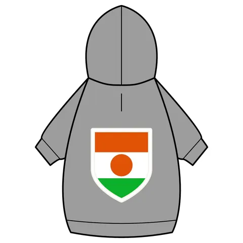Niger Orange White Green Circle Pet Hoodie — back_dtf view