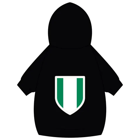 Nigeria Green & White Stripes Pet Hoodie — back_dtf view